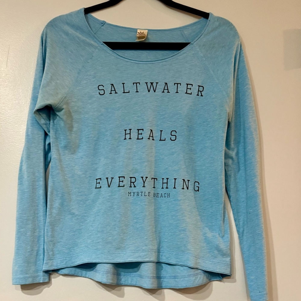 Blue Long Sleeve Top